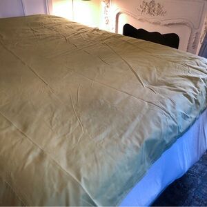 Banana Republic Chino Duvet Cover Heavy Cotton Full/Queen Button Olive Green